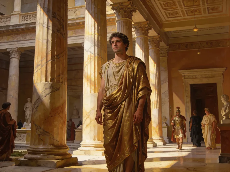 A guest transformed into a Roman figure