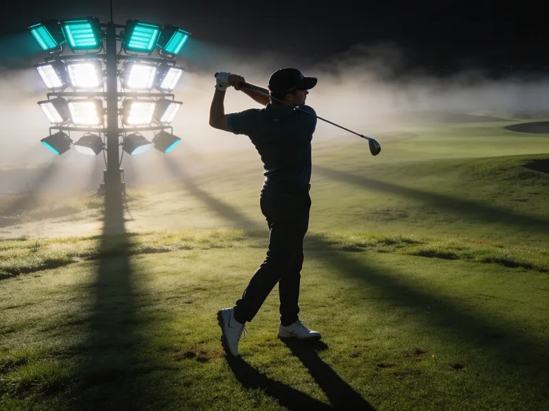 A guest transformed into a golfer on a links course